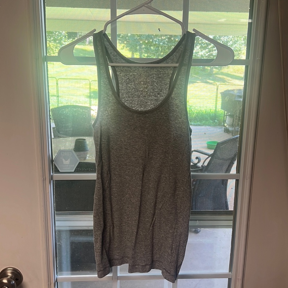 Grey racer back tank top size large
